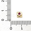 Square Brass Micro Pave Cubic Zirconia Cabochons KK-P345-13G-E05-3