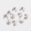 Brass Crimp Beads Covers X-KK-G015-S-1