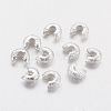 Brass Crimp Beads Covers X-KK-G015-S-1