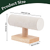 T-Shaped Bar Velvet Bracelet Display Stands with Wooden Base AJEW-WH0471-127B-2