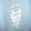 Tree of Life Wrapped Natural Quartz Crystal Chips Woven Web/Net with Feather Decorations PW-WG91800-04-1