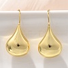 Teardrop Brass Dangle Earrings EJEW-B132-07G-2