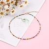 Round Transparent Frosted Glass Seed Beaded Necklaces NJEW-JN03362-05-4