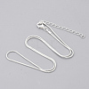 Brass Snake Chain Necklaces X-MAK-T006-11A-S-1