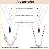 ANATTASOUL 8Pcs 8 Styles Natural Amethyst & Synthetic Blue Goldstone Pendant Necklaces Set with Alloy Chains NJEW-AN0001-49-2