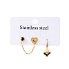 304 Stainless Steel Heart Stud Earring & Hoop Earring Sets EJEW-K268-93G-01-2-4