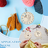 6Pcs Wood Knitting Needle Gauge Guide Pendant Decorations HJEW-BC00112-5