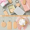 30Pcs 3 Style Rectangle/Flat Round Wooden Blank Engravable Tags Keychain KEYC-YW0001-08-5