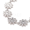 Enamel Daisy Link Chains Bracelet X-BJEW-P271-01P-02-3