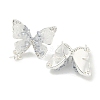 Brass with Enamel with Cubic Zirconia with Crystal Stud Earring with 925 Sterling Silver Pins KK-Q820-06S-2