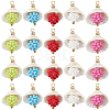 20Pcs 5 Colors Clam Shell & Glass Seed Beaded Pendants FIND-BBC0004-23-1