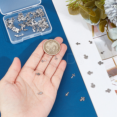 100Pcs 5 Style Zinc Alloy Cabochons MRMJ-CP0001-20-1