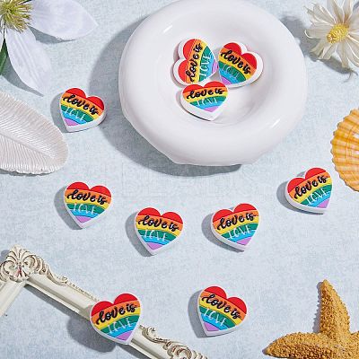 10Pcs Multi-color Love Silicone Beads JX655A-1