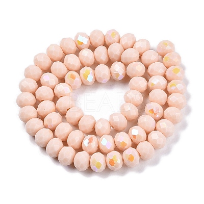 Electroplate Opaque Solid Color Glass Beads Strands LS-EGLA-A044-P8mm-L05-1