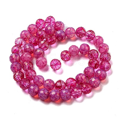 Baking Paint Glass Bead Strands GLAA-G116-02G-1