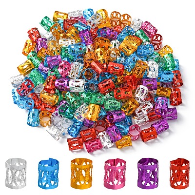 200Pcs Aluminum Dreadlocks Beads Hair Decoration ALUM-YW0001-04-1