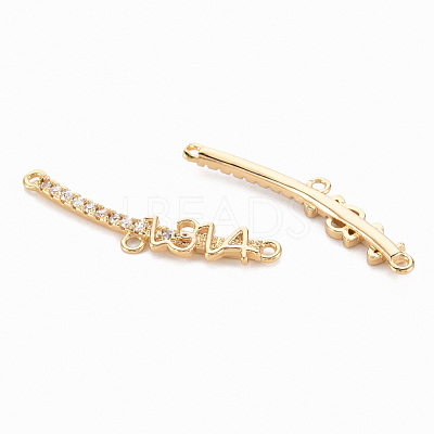 Brass Micro Pave Clear Cubic Zirconia Chandelier Component Links Connectors KK-N231-246-NF-1