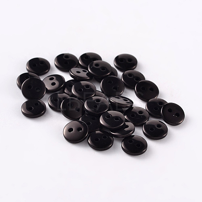 2-Hole Flat Round Resin Sewing Buttons for Costume Design BUTT-E119-20L-13-1