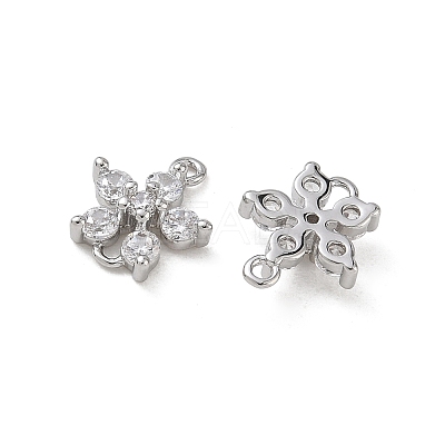 SHEGRACE Brass Pave Clear Cubic Zirconia Connector Charms XGRQ7H576-954P-1