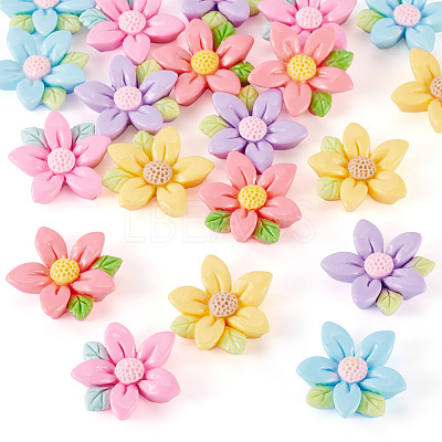 20pcs Opaque Resin Cabochons RESI-TADJ0001-08A-1