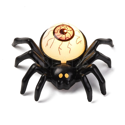 Halloween Resin Spider with Scary Eyeball LED Light Figurines Ornament AJEW-Z036-01A-1
