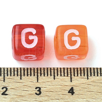 Spray Painted Transparent Acrylic Beads MACR-K365-07G-1