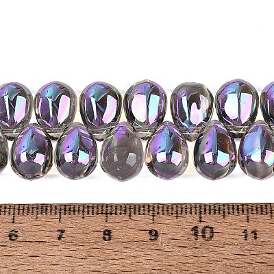 Electroplate Baking Paint Transparent Glass Beads Strands GL-N005-02A-C10-1