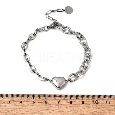 304 Stainless Steel Link Bracelets BJEW-H644-14P-1