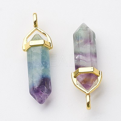 Natural Fluorite Pointed Pendants X-G-G902-A07-1