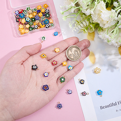 80Pcs Handmade Millefiori Glass Charms FIND-HY0005-27-1