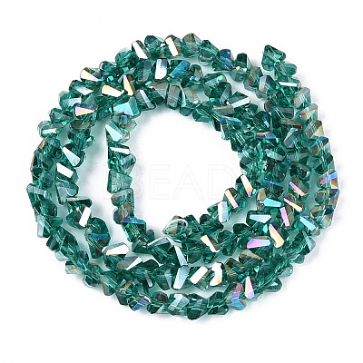Electroplate Transparent Glass Beads Strands GLAA-N021-4mm-05-1