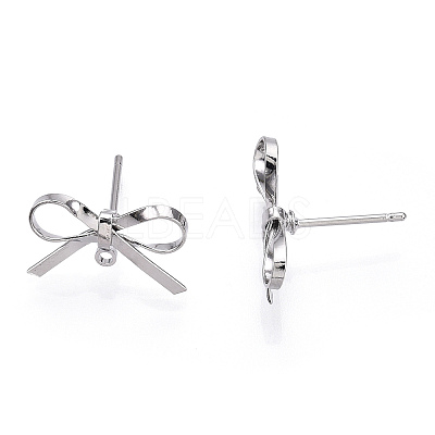 Brass Stud Earring Findings KK-S350-013P-1