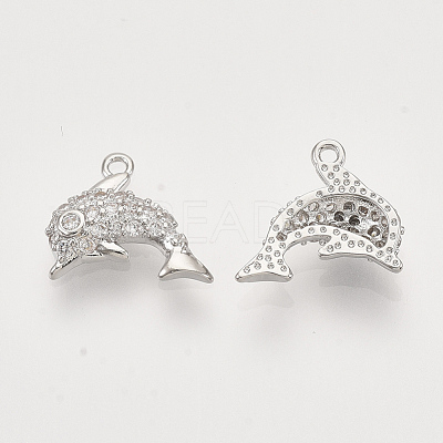 Brass Micro Pave Cubic Zirconia Charms KK-T048-041P-NF-1