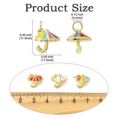 9Pcs 3 Colors Brass Enamel Charms KK-CJ0014-16-1