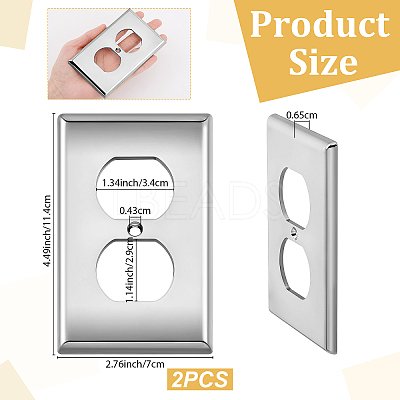 ABS Plastic Receptacle Outlet Wall Plate AJEW-WH0410-464A-02-1