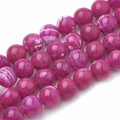 Dyed Natural Crackle Agate Beads Strands G-T100-02D-1