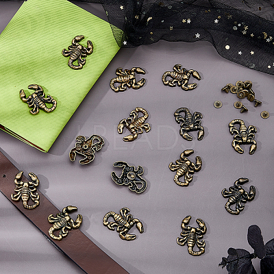 16Bags Scorpion Alloy with Iron Decorative Rivets BUTT-FH0001-035B-1