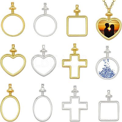 10Pcs 10 Style Zinc Alloy Pendant Cabochon Settings FIND-CA0005-85-1
