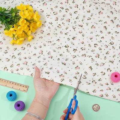 Flower Pattern Cotton Fabric DIY-WH0504-985B-1