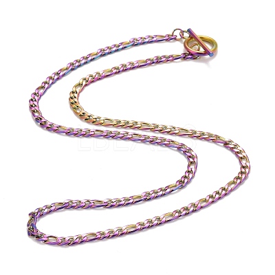 Ion Plating(IP)  304 Stainless Steel Chain Necklaces NJEW-A002-06MC-1