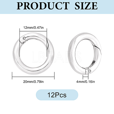 12Pcs Brass Spring Gate Rings KK-SC0008-03P-1