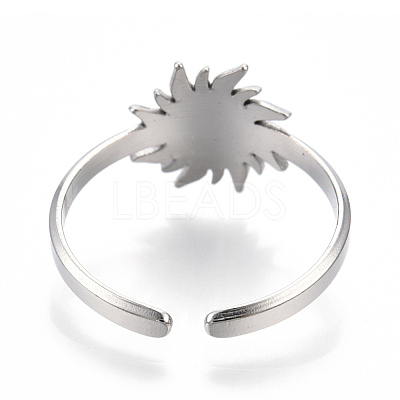 Non-Tarnish 304 Stainless Steel Sun Cuff Rings RJEW-N038-116P-1