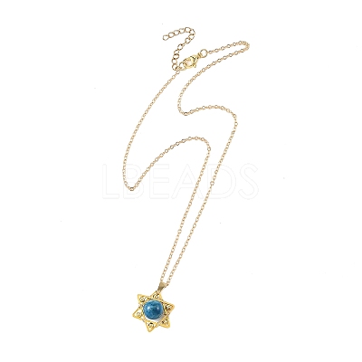 4Pcs 4 Styles Natural Amethyst & Heated Citrine & Apatite & Dyed Green Jade Copper Wire Wrapped Hexagram Pendant Brass Cable Chain Necklaces for Women NJEW-TA00258-1