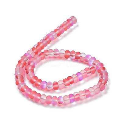 Frosted Transparent Glass Beads Strands FGLA-M002-01A-1