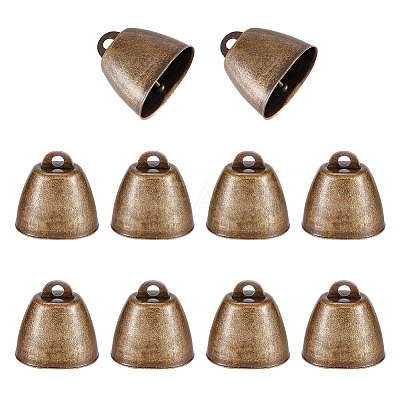 Tibetan Style Iron Bell Pendants LS-FIND-WH0034-22AB-1