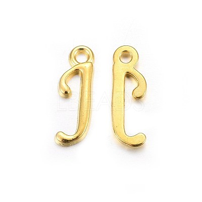 Golden Plated Alloy Letter Pendants LS-PALLOY-P097-01-J-1