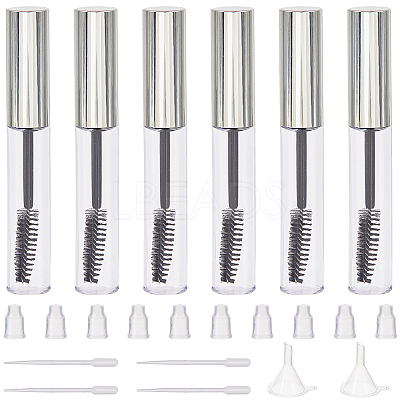 10Pcs DIY Plastic Empty Eyelash Bottle with 4Pcs 2ml Disposable Plastic Dropper with 2Pcs Mini Transparent Plastic Funnel Hopper MRMJ-GF0001-53C-1