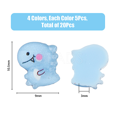 80Pcs 4 Colors Opaque Resin Cabochons CRES-FH0001-18-1
