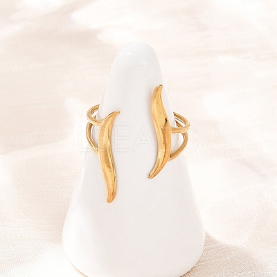 304 Stainless Steel Cuff Open Rings for Women RJEW-H255-01G-04-1