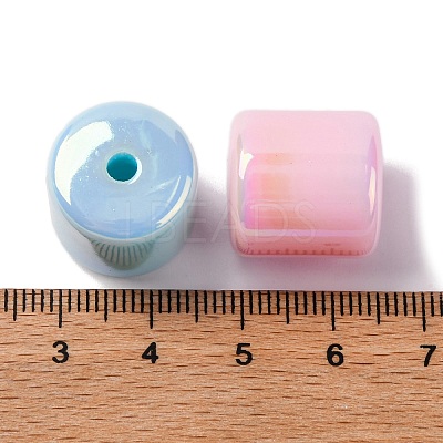 UV Plating Opaque Acrylic Beads MACR-F080-09-1